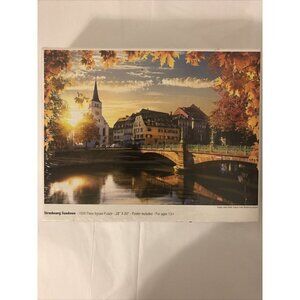 Colorcraft Puzzles 1000 Pc Strasbourg Sundown Jigsaw Puzzle 24" x 18" W/Poster